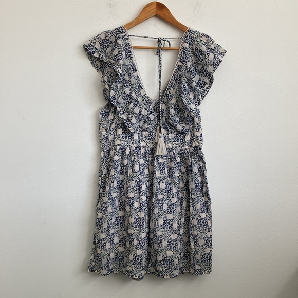 Anthropologie V Neck Plunge Floral Multicolor Dress Womens Small - Picture 6 of 10